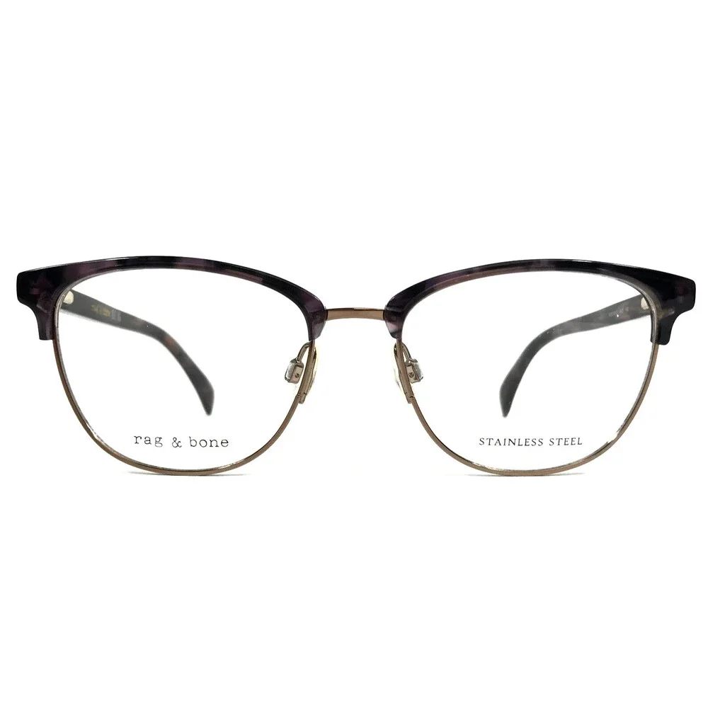 Rag & Bone Eyeglasses Frames RNB3060/G HKZ Purple Tortoise Gold 52-17-140